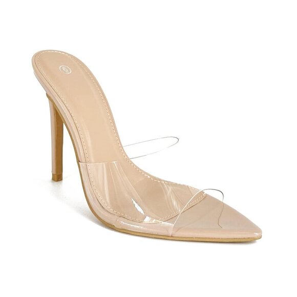 Shion ShaaYii  Clear Pointed Toe Sandal Stiletto Heels Transparent Strap 10 Shoe - Picture 1 of 6